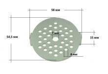Решетка (средняя 4.0 mm) мясорубки Moulinex, Tefal
