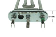 ТЭН (нагреватель) L=170 мм, 1700W, изогнутый с отверстием стиральной машины Indesit, Ariston